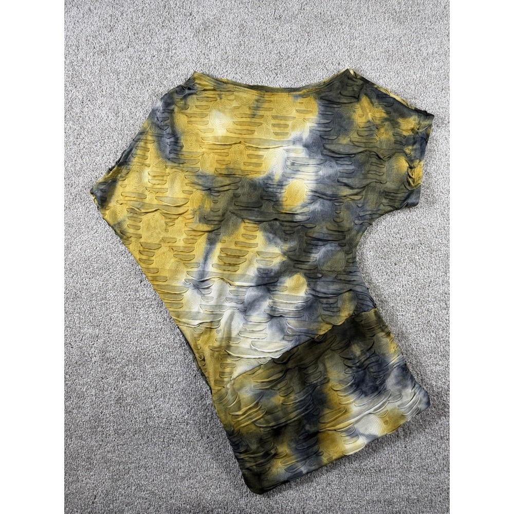 Papaya Tie Dye Distressed Textured Mini Dress Size L Made in USA Stretch